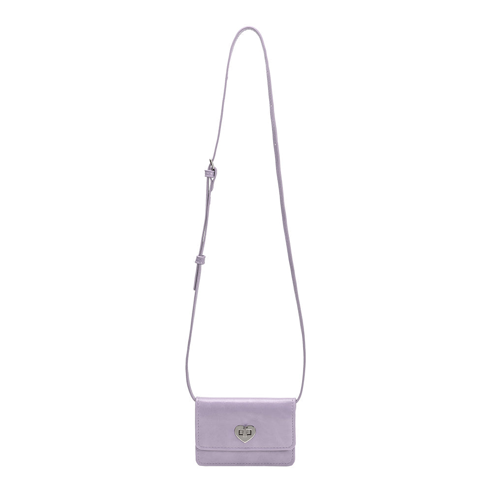 Melie Bianco Lilac Hart Small Vegan Leather Card Holder