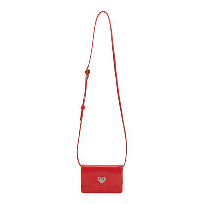 Melie Bianco Red Hart Small Vegan Leather Card Holder