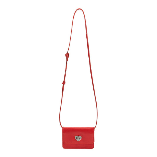 Melie Bianco Red Hart Small Vegan Leather Card Holder