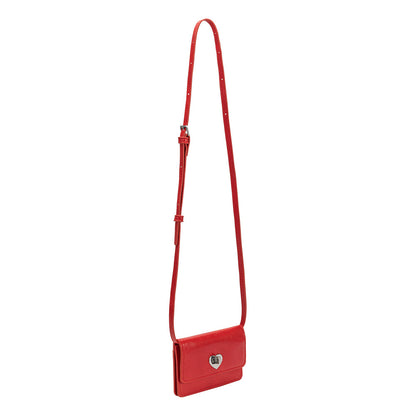 Melie Bianco Red Hart Small Vegan Leather Card Holder