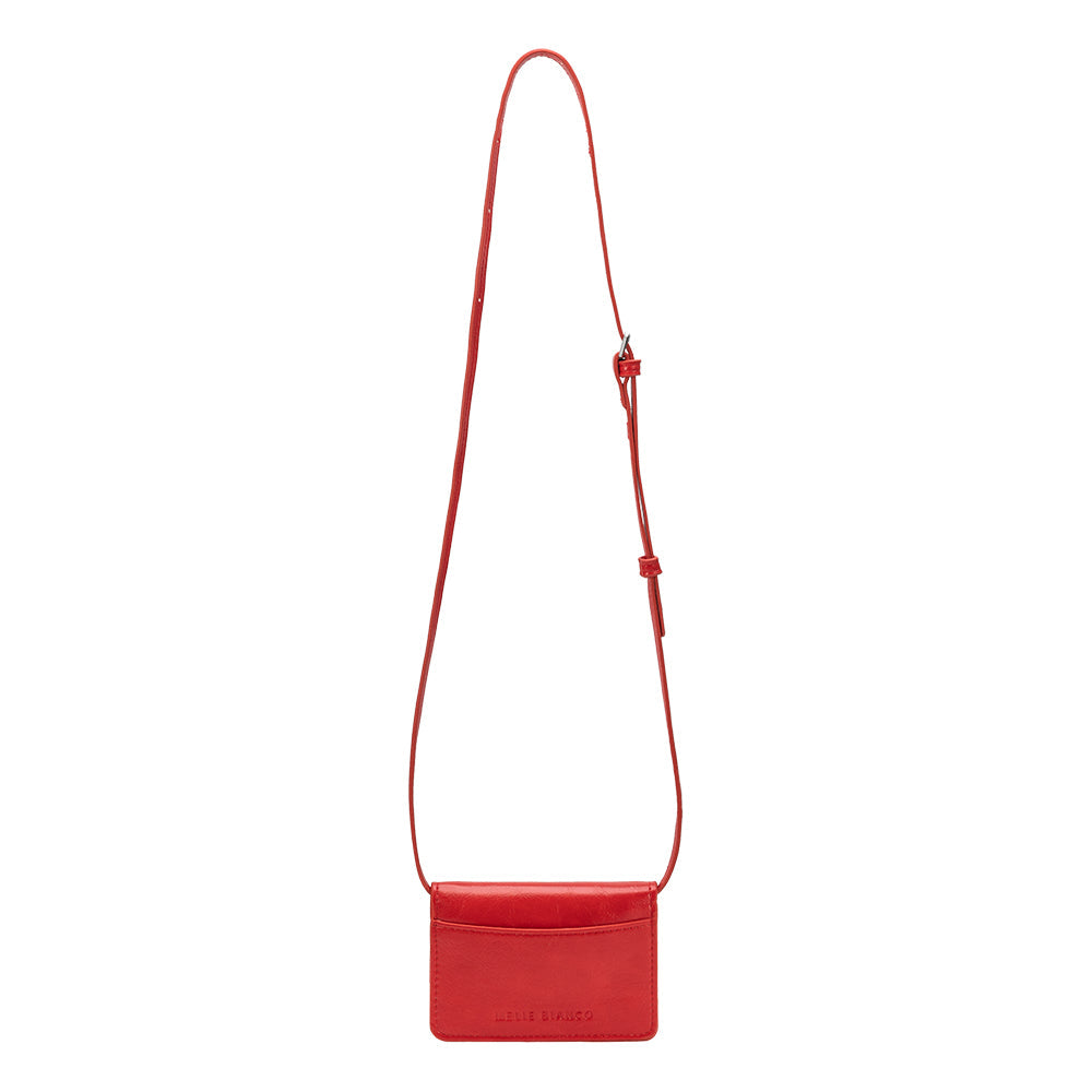Melie Bianco Red Hart Small Vegan Leather Card Holder