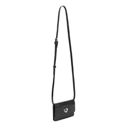 Melie Bianco Black Hart Small Vegan Leather Card Holder