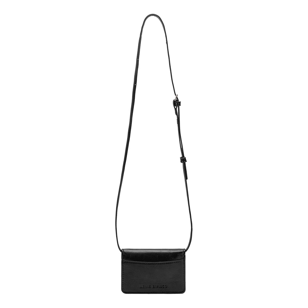 Melie Bianco Black Hart Small Vegan Leather Card Holder