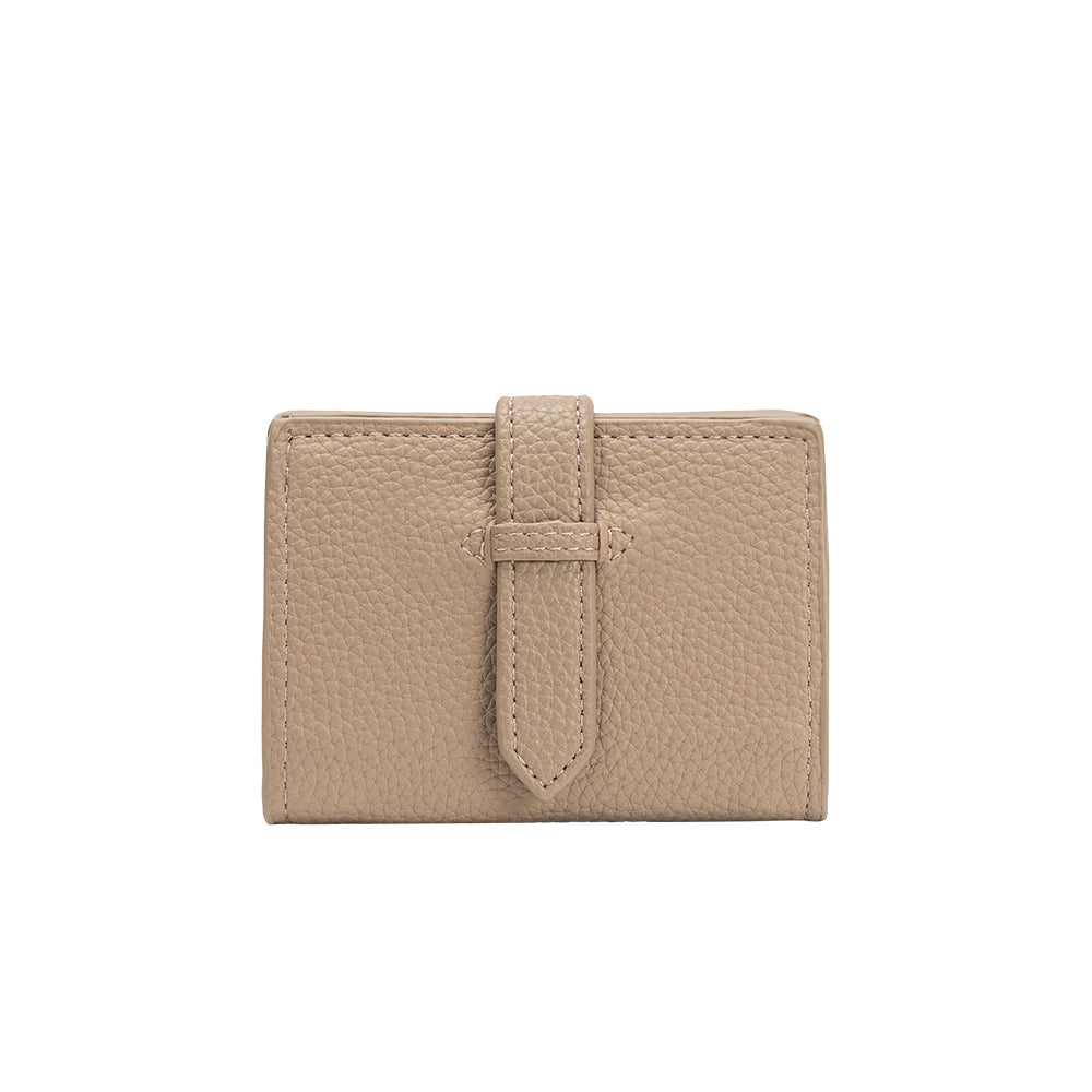 Melie Bianco Taupe Pria Small Vegan Leather Wallet