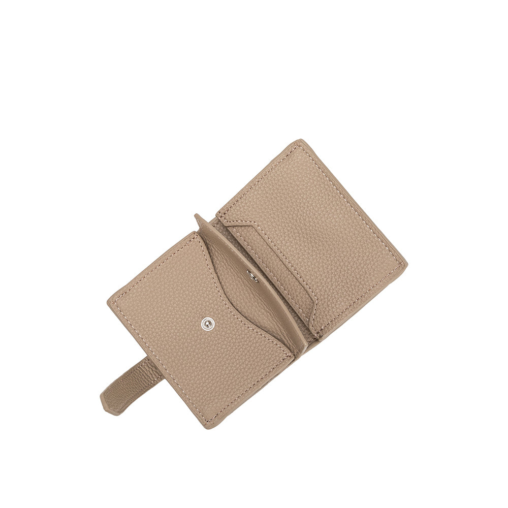 Melie Bianco Taupe Pria Small Vegan Leather Wallet