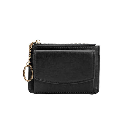 Melie Bianco Black Kara Small Vegan Leather Card Case Wallet