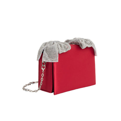 Melie Bianco Yuri Red Rhinestone Bows Crossbody Bag