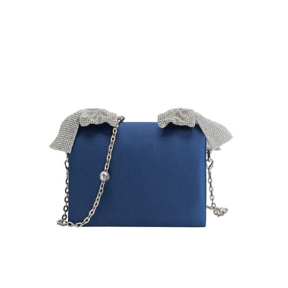 Melie Bianco Yuri Sapphire Rhinestone Bows Crossbody Bag