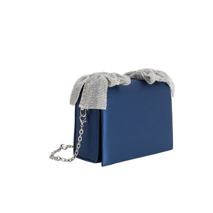 Melie Bianco Yuri Sapphire Rhinestone Bows Crossbody Bag