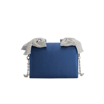 Melie Bianco Yuri Sapphire Rhinestone Bows Crossbody Bag