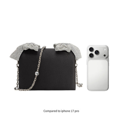 Melie Bianco Yuri Sapphire Rhinestone Bows Crossbody Bag