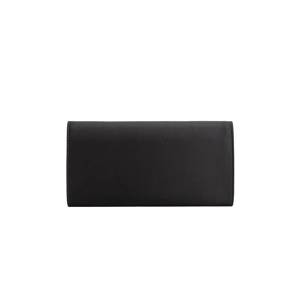 Melie Bianco Black Elodie Satin Crossbody Bag