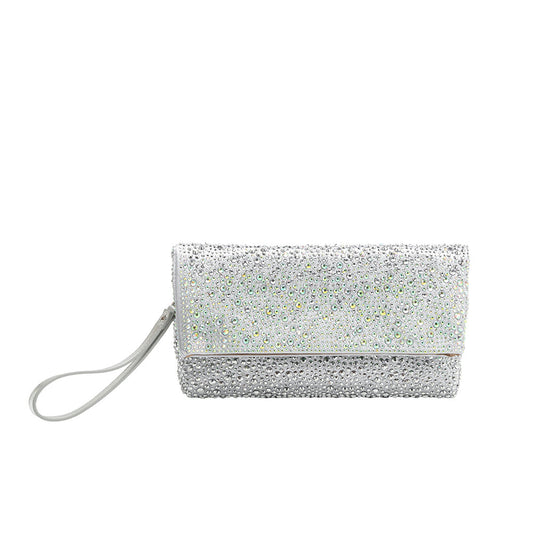 Melie Bianco Silver Fayth Rhinestone Wristlet