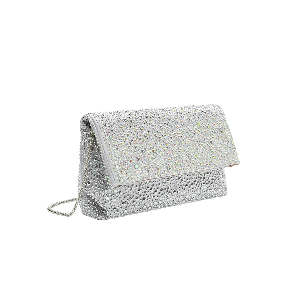 Melie Bianco Silver Fayth Rhinestone Wristlet