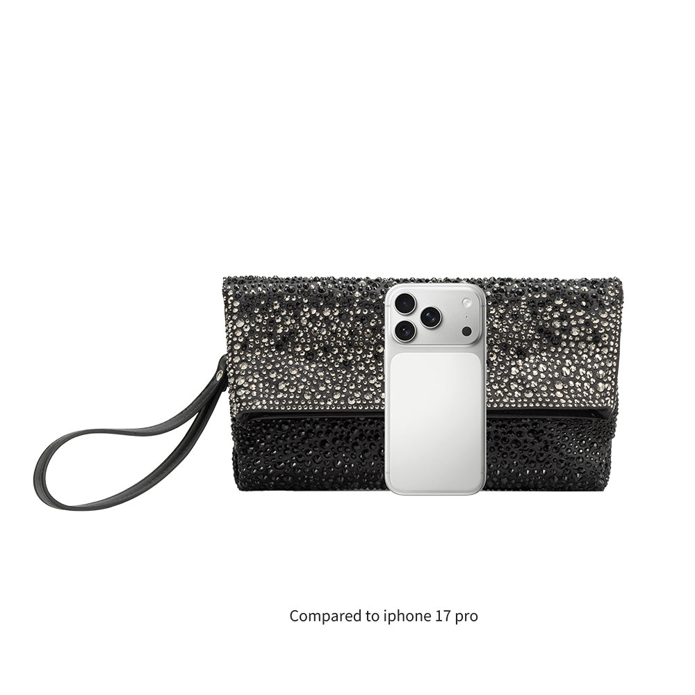 Melie Bianco Silver Fayth Rhinestone Wristlet