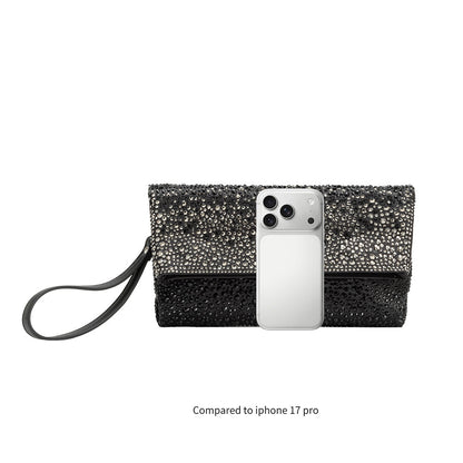 Melie Bianco Silver Fayth Rhinestone Wristlet