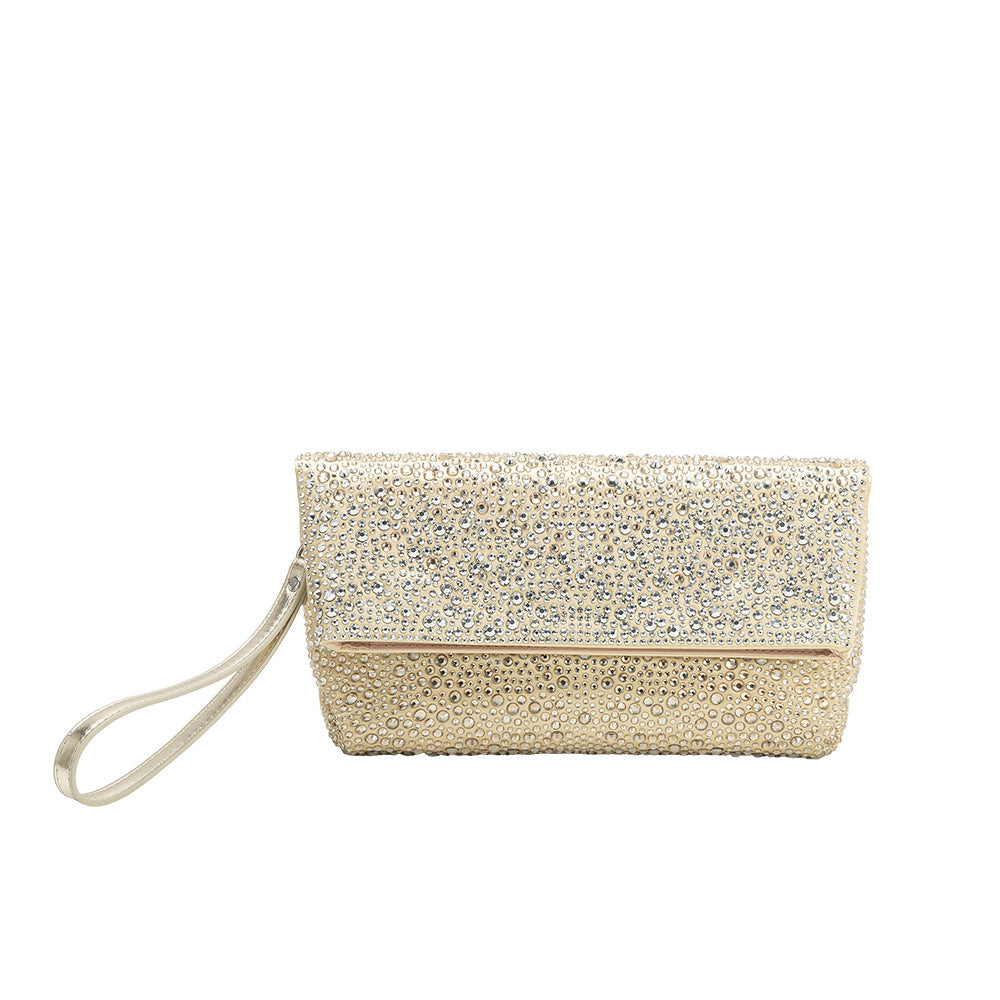Melie Bianco Gold Fayth Rhinestone Wristlet