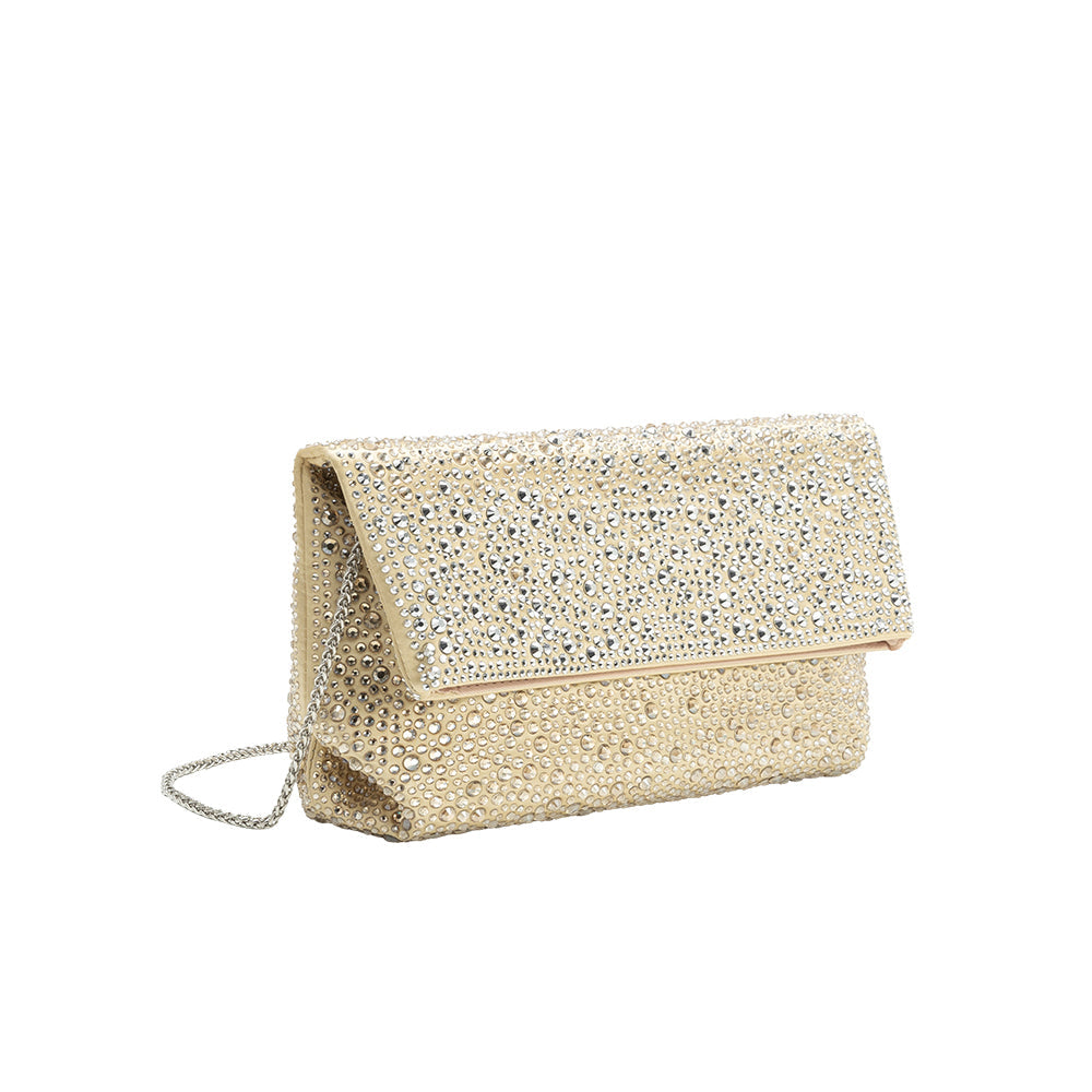 Melie Bianco Gold Fayth Rhinestone Wristlet