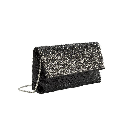 Melie Bianco Black Fayth Rhinestone Wristlet