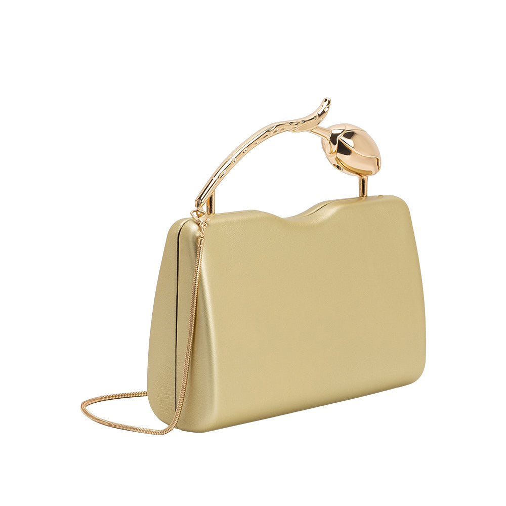 Melie Bianco Gold Belle Vegan Leather Crossbody Bag