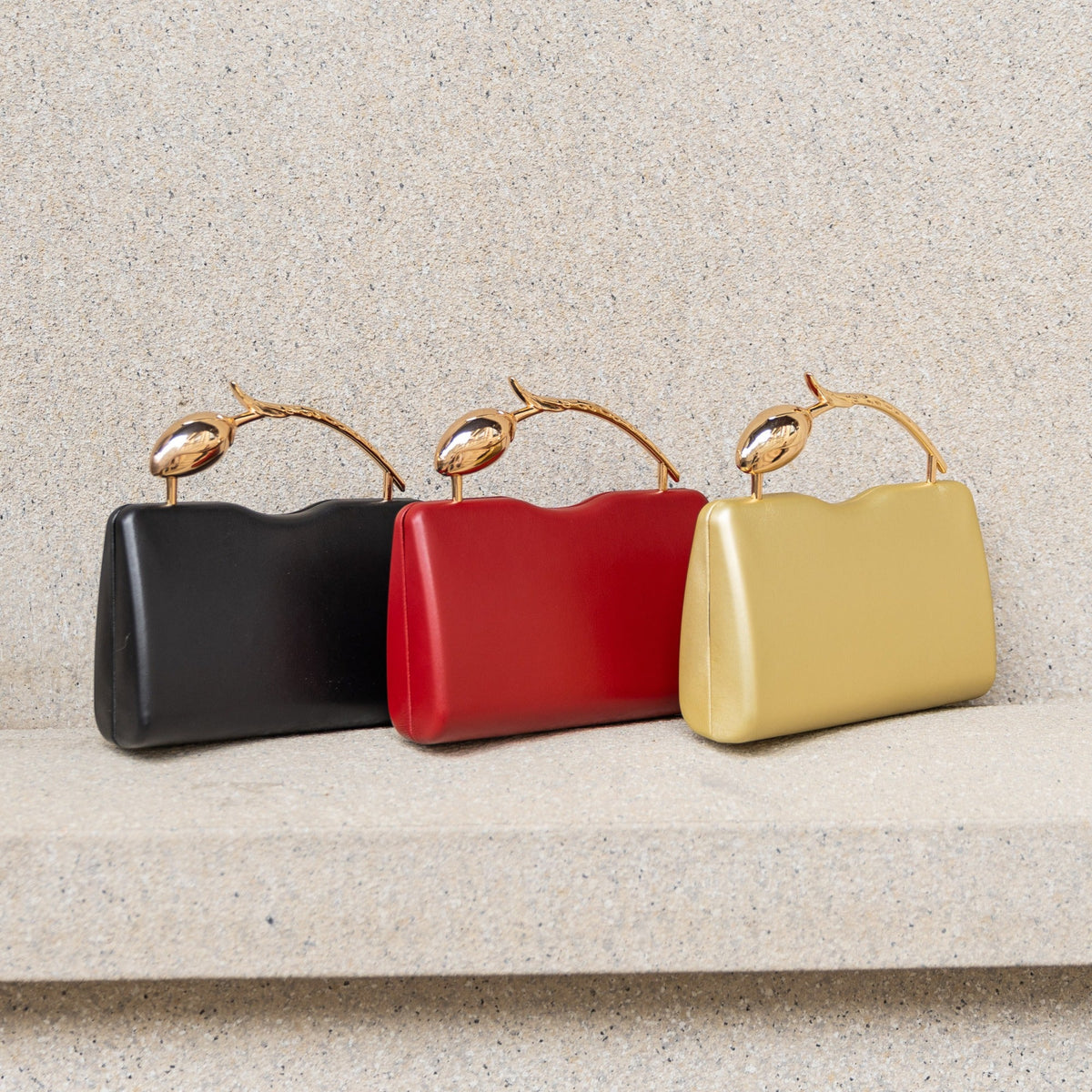 Melie Bianco Gold Belle Vegan Leather Crossbody Bag