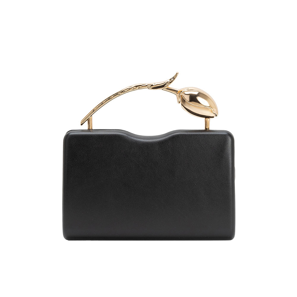 Melie Bianco Black Belle Vegan Leather Crossbody Bag