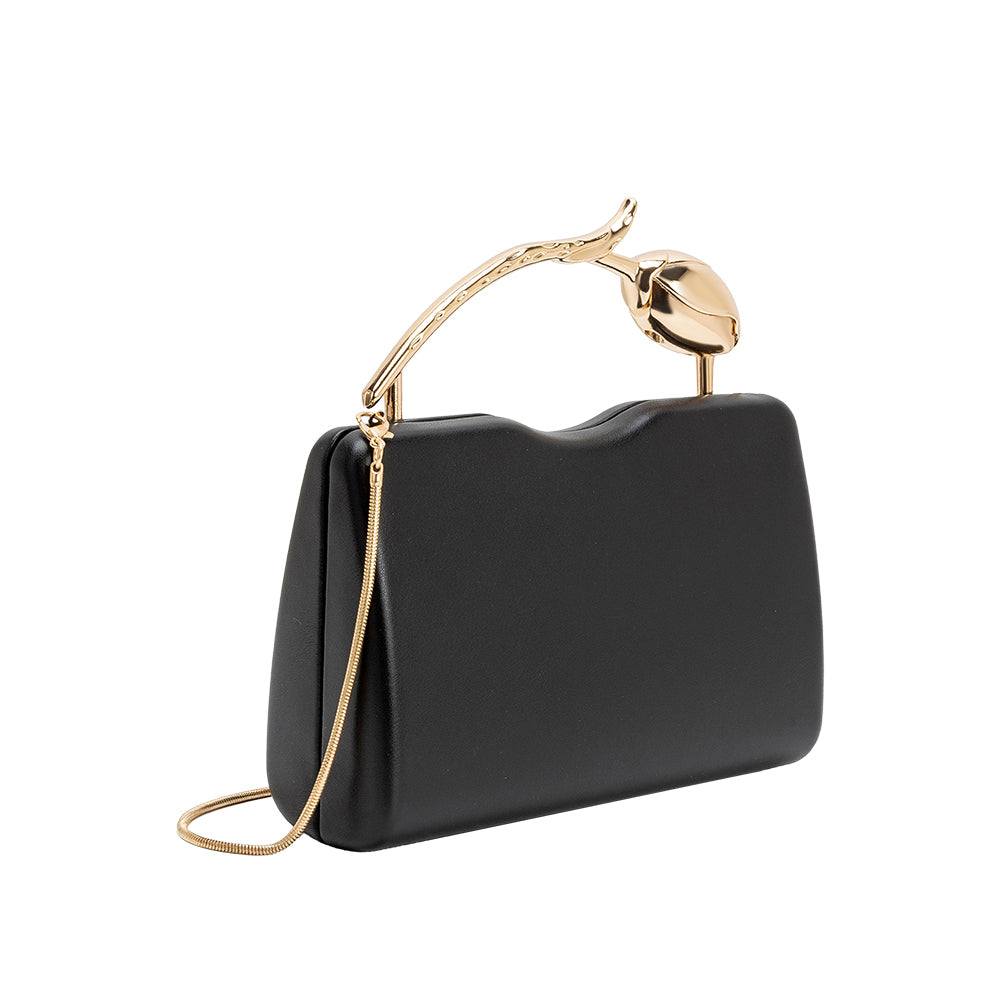 Melie Bianco Black Belle Vegan Leather Crossbody Bag