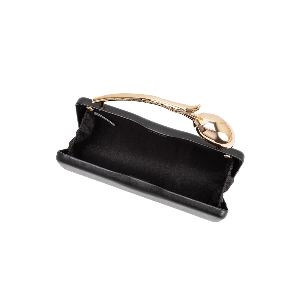 Melie Bianco Black Belle Vegan Leather Crossbody Bag