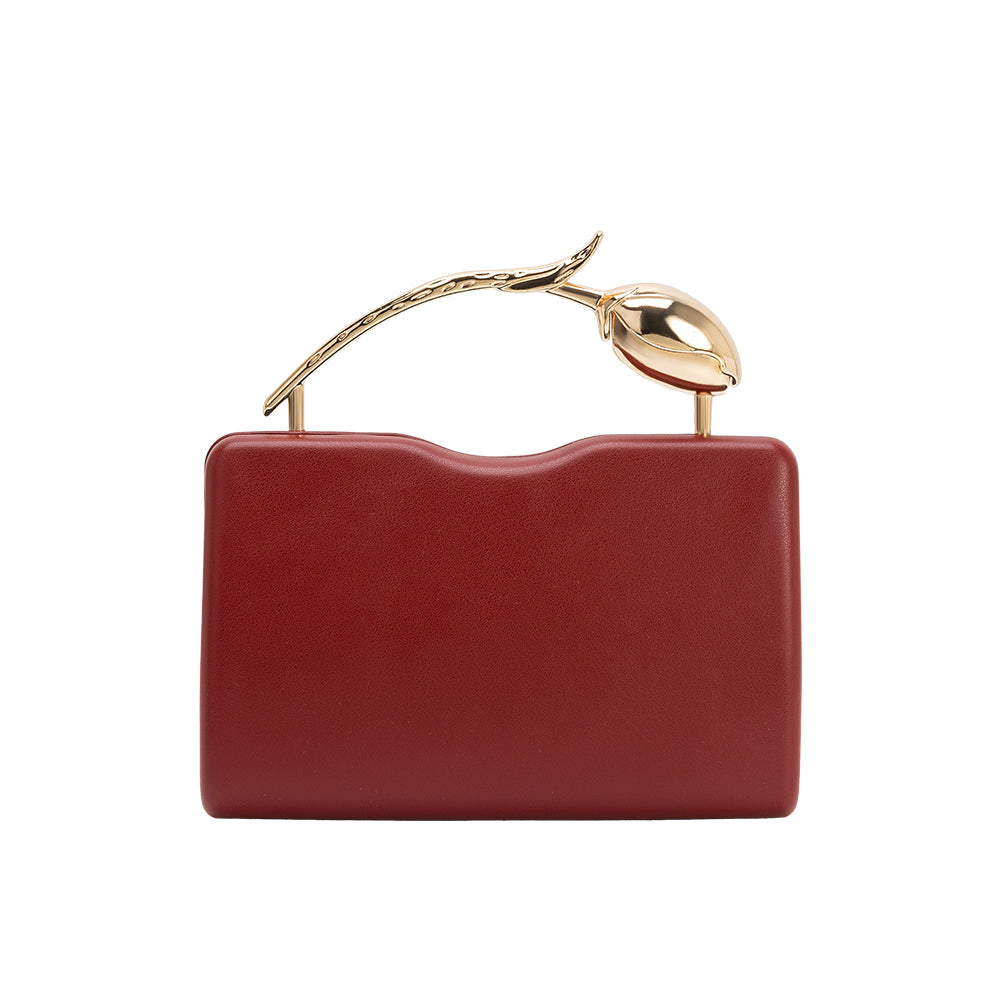 Melie Bianco Burgundy Belle Vegan Leather Crossbody Bag