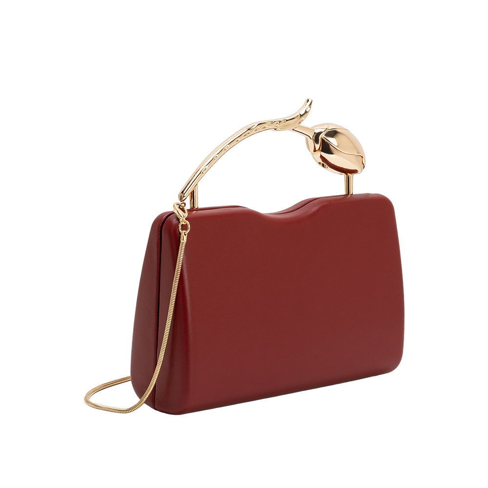Melie Bianco Burgundy Belle Vegan Leather Crossbody Bag