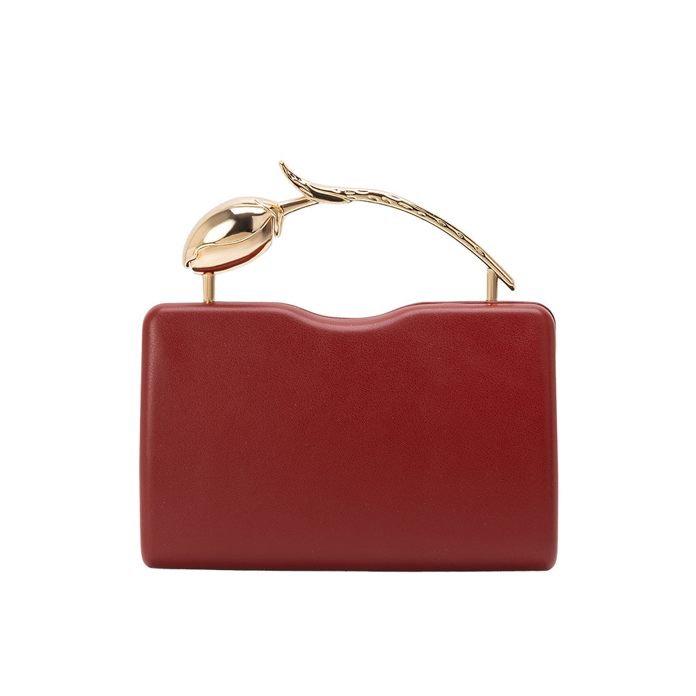 Melie Bianco Burgundy Belle Vegan Leather Crossbody Bag