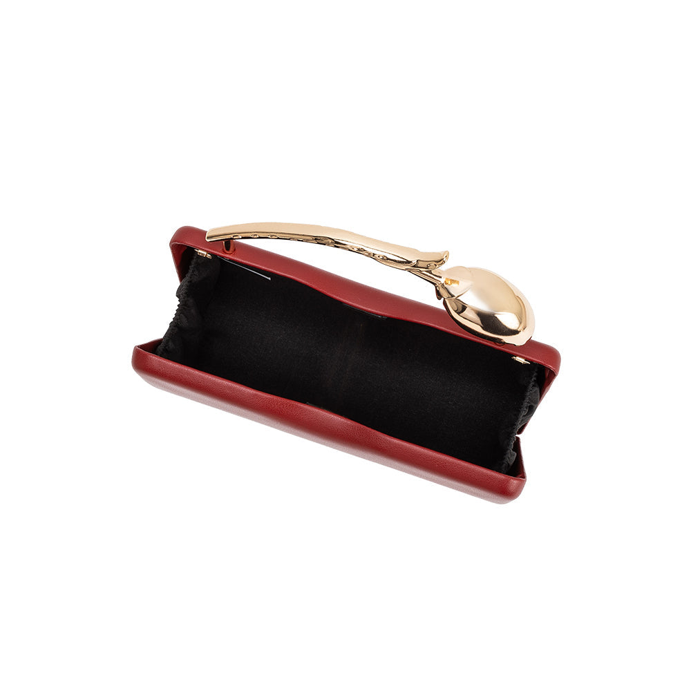 Melie Bianco Burgundy Belle Vegan Leather Crossbody Bag