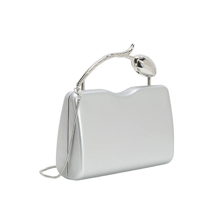 Melie Bianco Silver Belle Vegan Leather Crossbody Bag