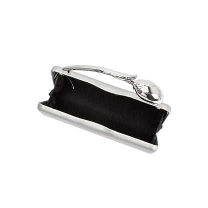 Melie Bianco Silver Belle Vegan Leather Crossbody Bag