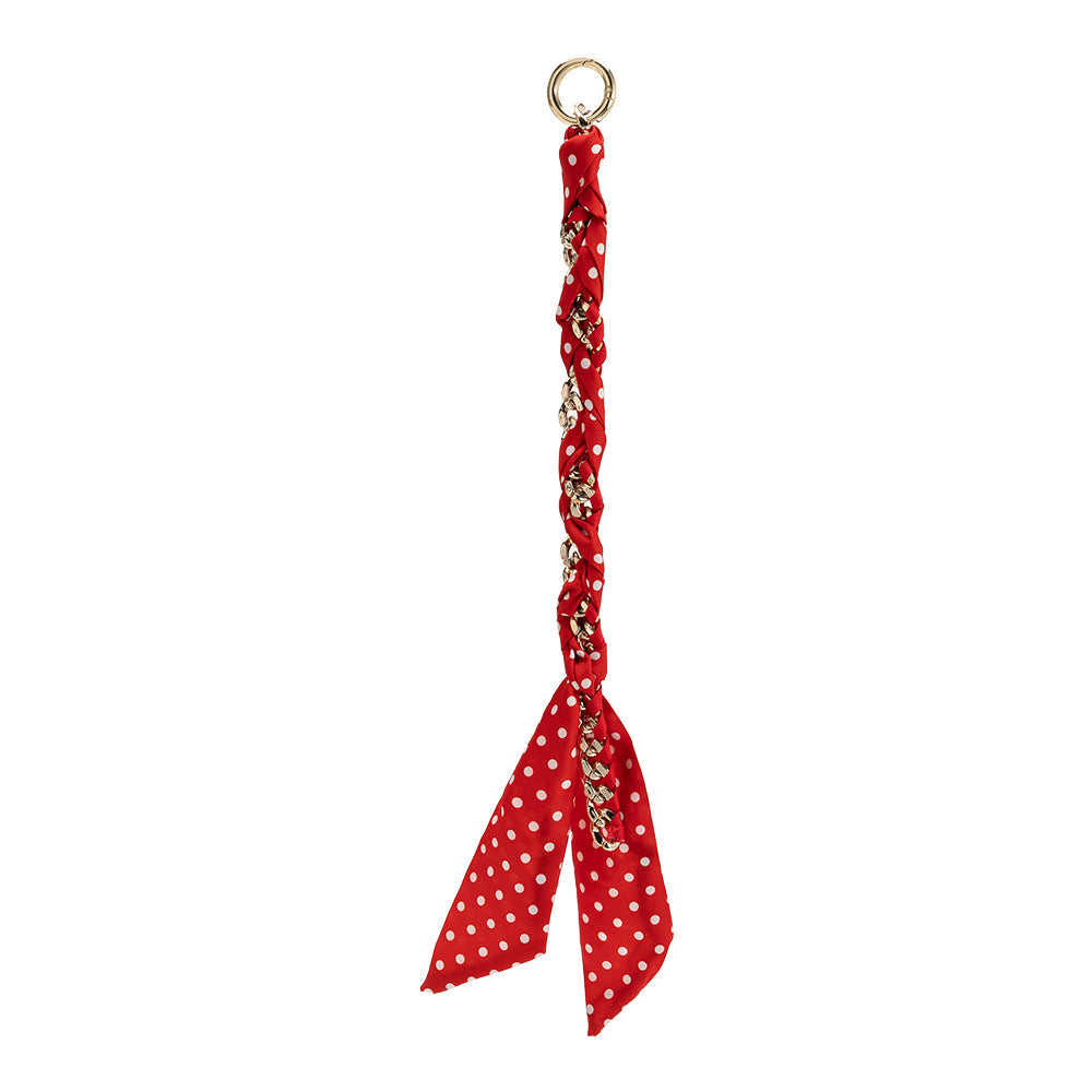 Melie Bianco Red Scarf Chain Bag Charm