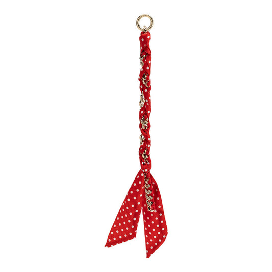Melie Bianco Red Scarf Chain Bag Charm
