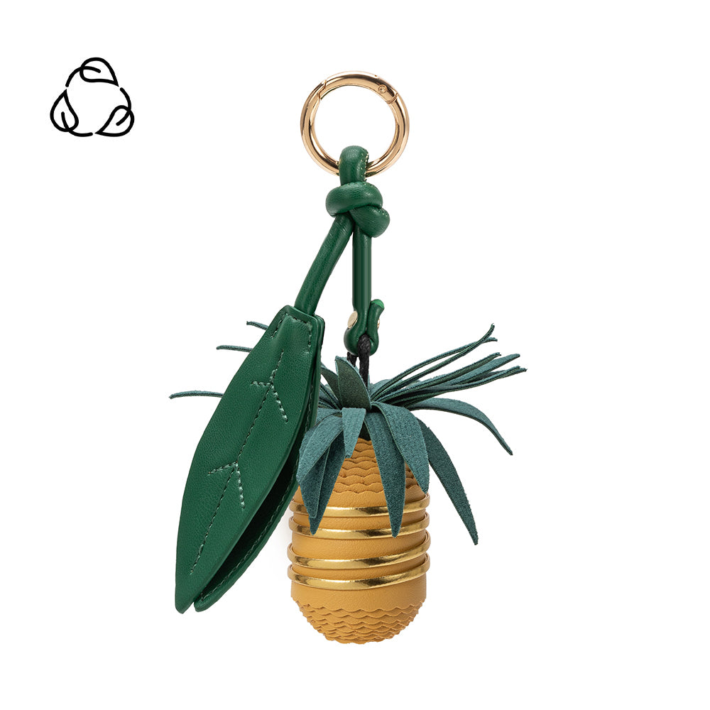Melie Bianco Yellow Pineapple Recycled Vegan Leather Handbag Charm