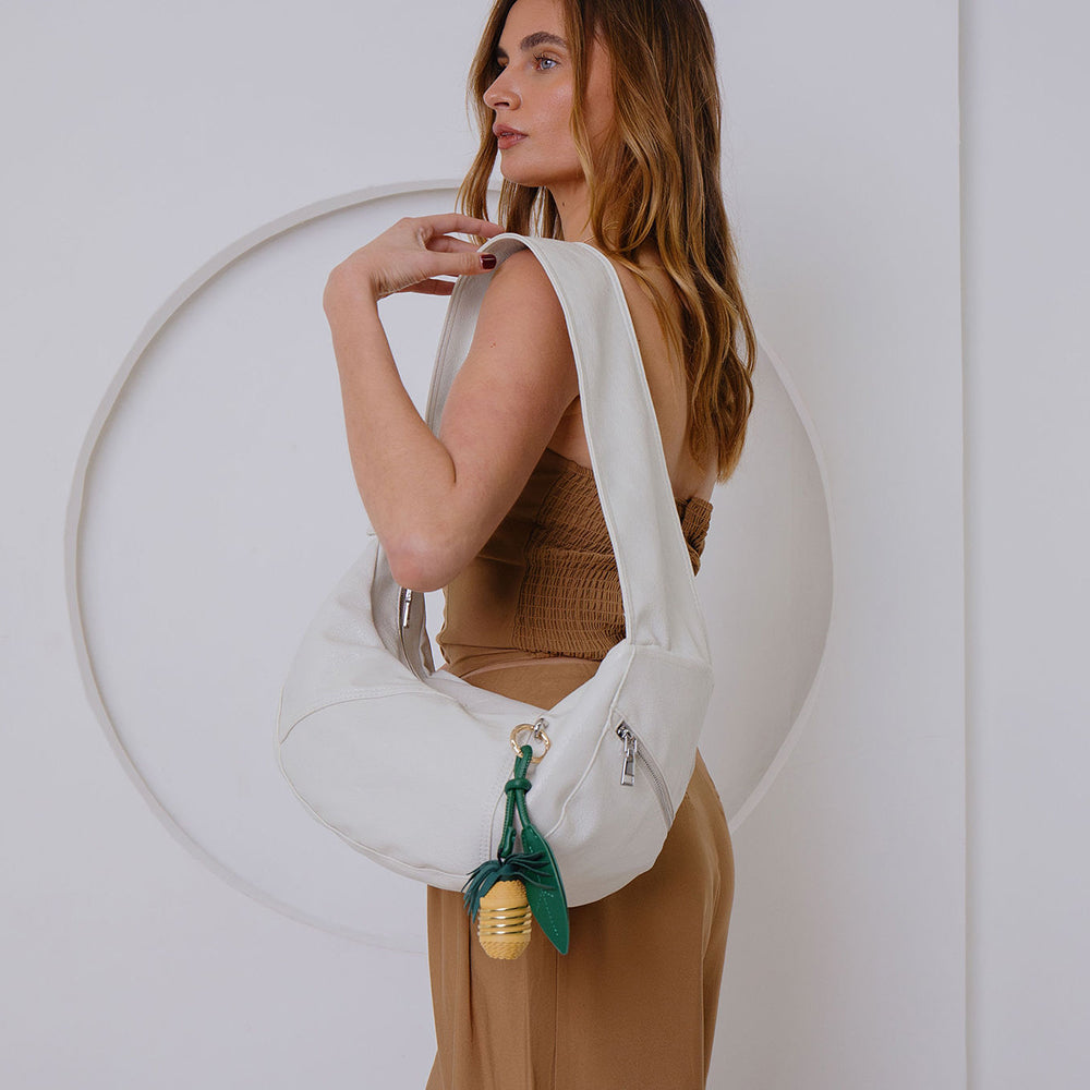 Melie Bianco Yellow Pineapple Recycled Vegan Leather Handbag Charm