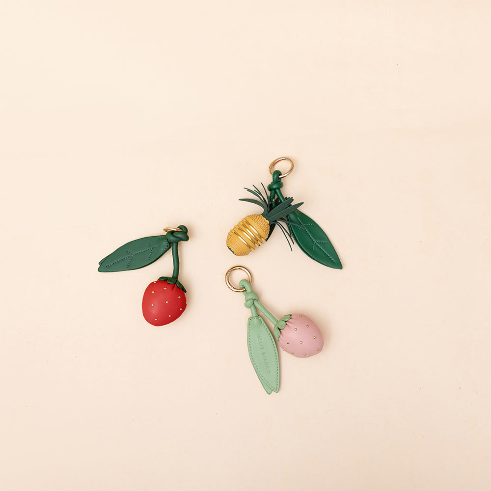 Melie Bianco Yellow Pineapple Recycled Vegan Leather Handbag Charm