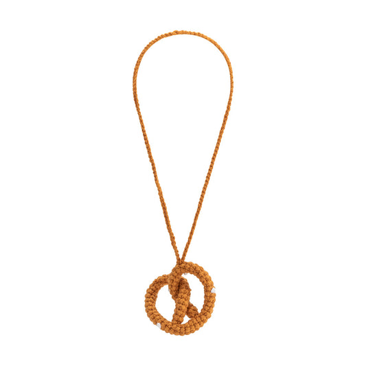 Melie Bianco Tan Pretzel Crochet Bag Charm