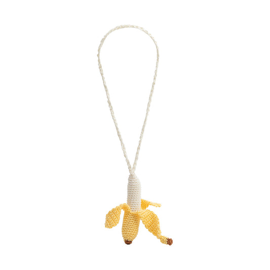 Melie Bianco Yellow Banana Crochet Bag Charm