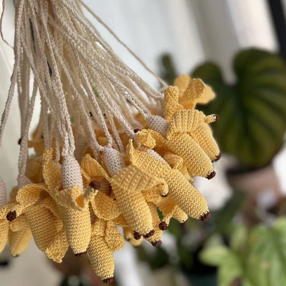 Melie Bianco Yellow Banana Crochet Bag Charm