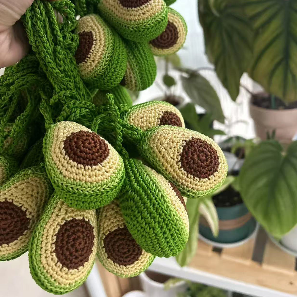 Melie Bianco Green Avocado Crochet Bag Charm