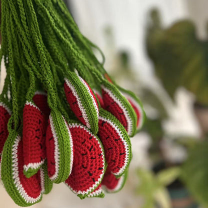 Melie Bianco Red Watermelon Crochet Bag Charm