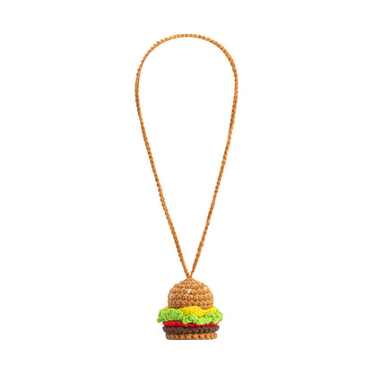 Melie Bianco Tan Burger Crochet Bag Charm