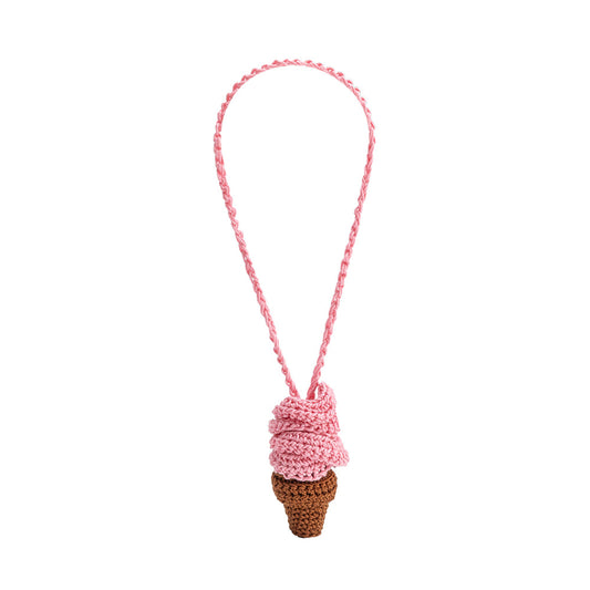 Melie Bianco Pink Ice Cream Crochet Bag Charm
