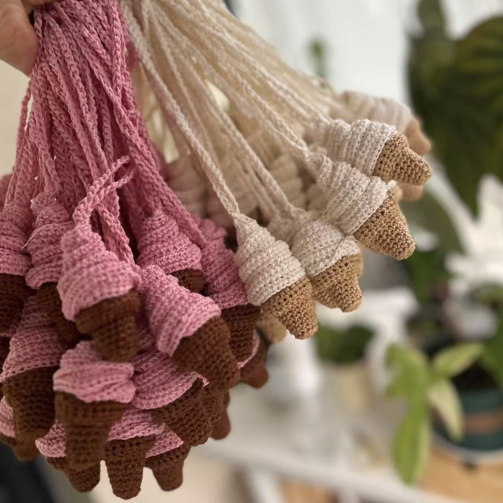 Melie Bianco Pink Ice Cream Crochet Bag Charm