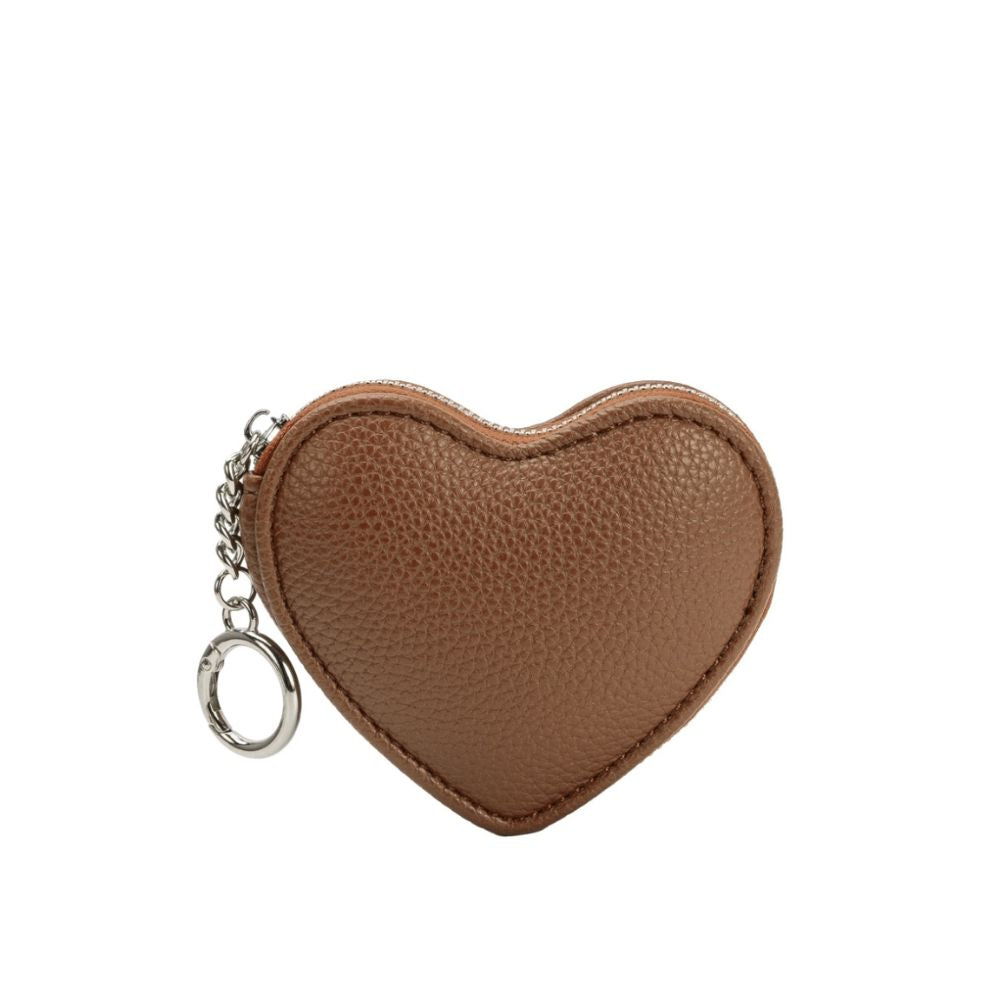 Melie Bianco Chocolate Puffy Heart Vegan Leather Bag Charm