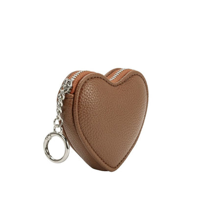 Melie Bianco Chocolate Puffy Heart Vegan Leather Bag Charm