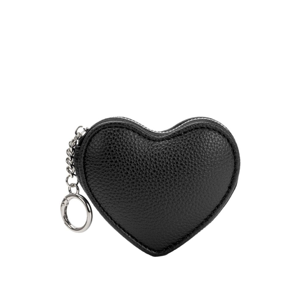 Melie Bianco Black Puffy Heart Vegan Leather Bag Charm